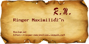 Ringer Maximilián névjegykártya